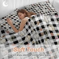 thumbnail image 4 of Thanksgiving Pumpkin Bedding Duvet Cover Set Twin Size 4 Pieces Fall Leaves Botanical Black Plaid Bedding Set with Zipper Closure, 1 Comforter Cover 68x86 Inches 1 Flat Sheet & 2 Pillow Cases, 4 of 7
