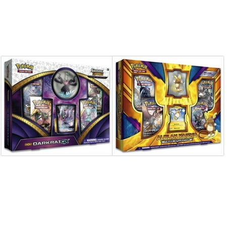 Pokemon Shining Legends Darkrai GX Box and Alolan Raichu Figure Box Trading Card Game Collection Box Bundle, 1 of Each. Great Variety Gift Set For Boys or
