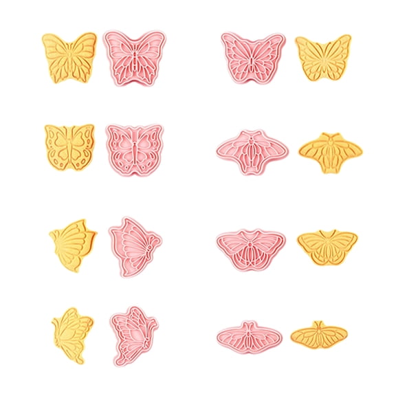 Misright 8Pcs Butterfly Cookie Cutter Plastics Biscuit Mould 3D Pressing Fondant Stamp