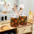 thumbnail image 3 of Yayeee 2 Pack Qtip Holder Bathroom Cotton Swab Canister with Lid Clear Dispenser Set, Colorful Autumn Leaves, 3 of 6
