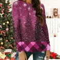 thumbnail image 2 of yoeyez Christmas Shirts for Women Plus Size Xmas Tree Graphic Tunic Tee Long Sleeve Round Neck Tops Loose Fit Christmas Holiday Party Blouse, 2 of 6