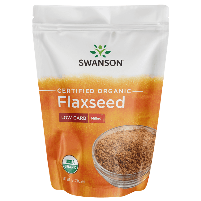 Swanson Certified Organic Milled Flaxseed 15 oz Powder .