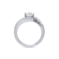thumbnail image 5 of 7MM Center Stone, 1.9 Ct Round Cut Lab Created Moissanite Diamond Bypass Anniversary Ring In 14k White Gold Plated Sterling Silver(G-H Color,1.90 Cttw)-5.5, 5 of 8