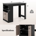thumbnail image 3 of Gymax 48'' Bar Table w/ Storage Cabinet & Wine Rack Adjustable Shelf Wine Rack, 3 of 10