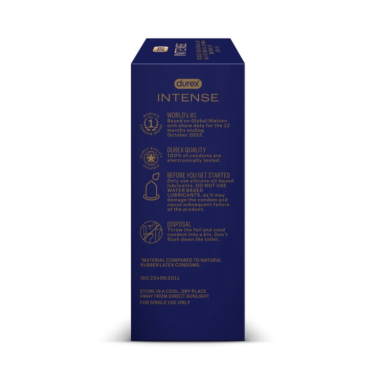 lubricant gel sperm friendly Durex Intense Ultra Thin Non-Latex Nitrile Condoms, Silicone Lubricated, 24  Count
