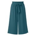 thumbnail image 6 of Xdegoge Wide Leg Culottes for Women Tie Knot High Waisted Cropped Pants with Pockets Casual Flowy Lounge Bottoms Lightweight Summer Trousers, 6 of 6
