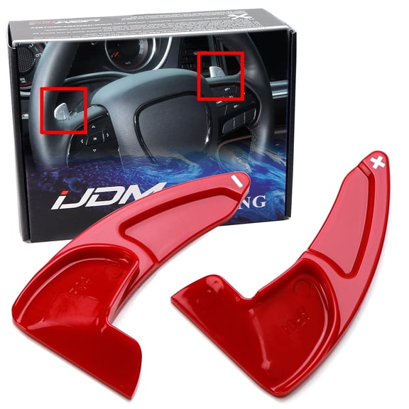 Gloss Red Finish Large Paddle Extensions For Dodge Challenger Charger Durango, Grand Cherokee, 300/300C