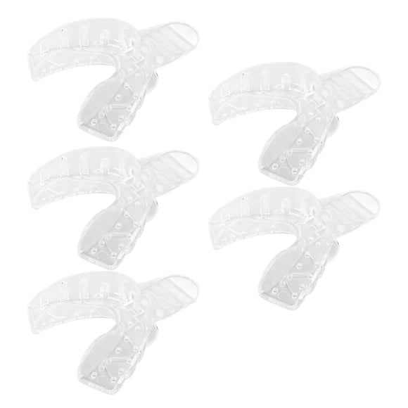 Teeth Impression Tray, 5pcs Perforated  Impressions Tray Transparent Disposable  For Denture Repairing Lower Teeth