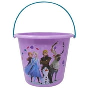 NS Kids Plastic Pail Purple Frozen Candy Basket Halloween Trick or Treats DIY Birthday Gift Baskets Spring Summer Kids Toddlers Girls Outdoor Beach Sand Bucket Toys