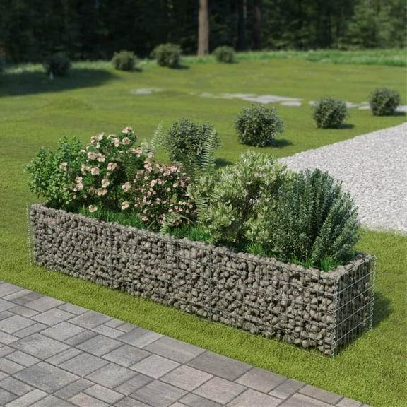 Casafoyer Gabion Raised Bed Galvanised Steel 106.3"x19.7"x19.7"