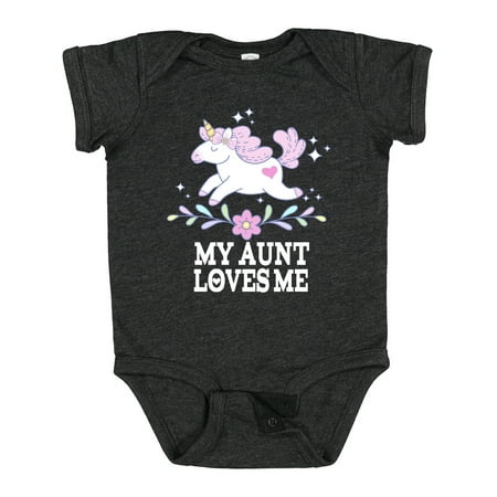 

Inktastic My Aunt Loves Me Unicorn Outfit Gift Baby Girl Bodysuit