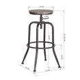 thumbnail image 2 of Topcobe Tabourets de Bar de Comptoir Lot de 2, Tabouret Rond Réglable en Bois et Métal, Meubles de Bar, Chaise de Tabouret Moderne, Marron, 2 of 4