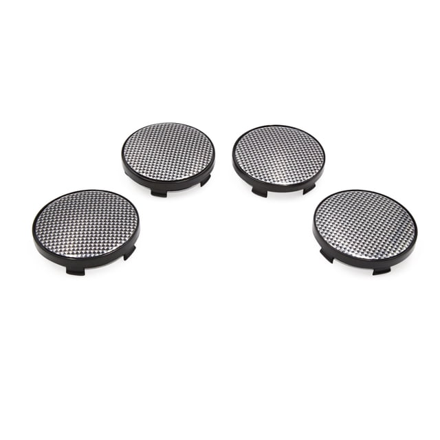 4Pcs 60mm 5 Espolones Tapa de Centro de Cubo de Rueda de Coche Tono Fibra de Carbono