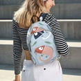 thumbnail image 6 of Honeii Cute Chameleons On Blue Print Canvas College Laptop Backpack, Durable Rucksack Travel Notebook Bag School Backpack Book Bag for Men Women-Medium, 6 of 7
