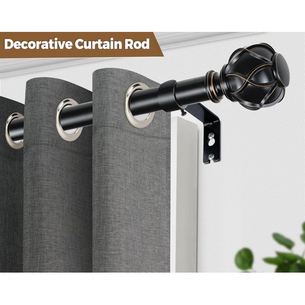 KAMANINA Curtain Rod Netted Texture End 32-144