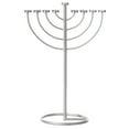 thumbnail image 4 of Quickway Imports Silver 9 Branch Thin Pipe Hanukkah Menorah, Metal-Aluminum Small, 4 of 9