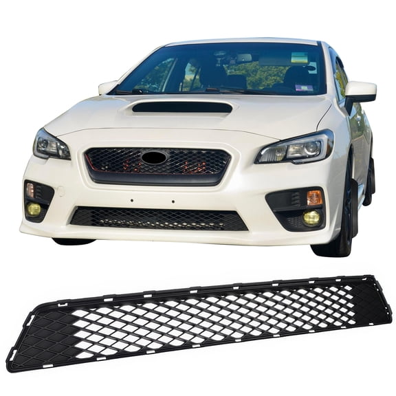 Ikon Motorsports Front Bumper Hood Lower Grille Replacement For 2015-2017 Subaru WRX & WRX STI, OE Style Unpainted Black ABS 57731VA080