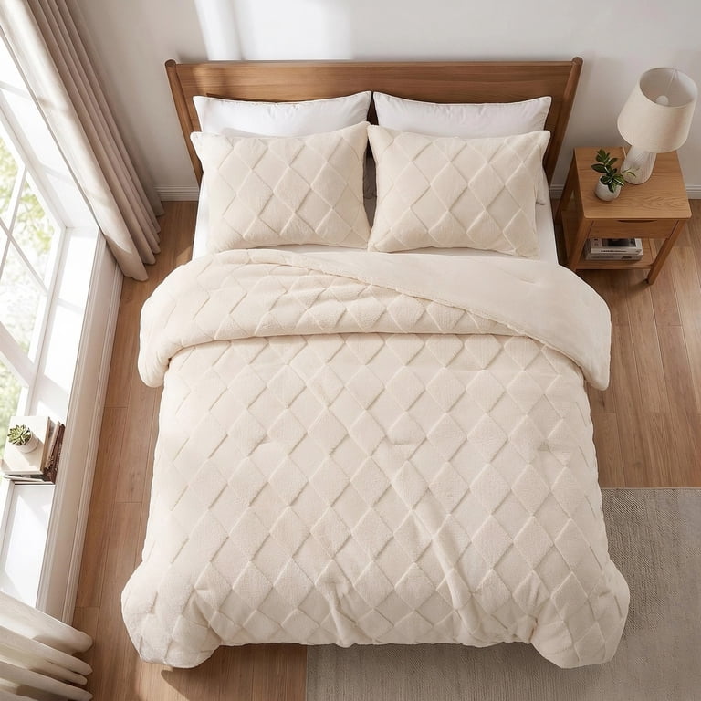 Regency Heights 2-Piece Twin/Twin-XL Diamond Jacquard Comforter Set, Ivory photo 8