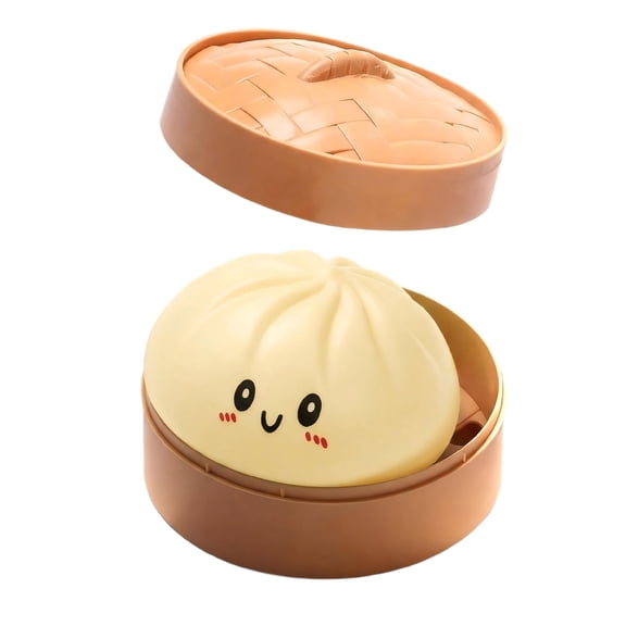 Yanxiao 4" Squishy Dumpling Toys Giant, Jumbo Dumpling Stress Squeeze Balls with Steamer Box, Soft Sensory Dumpling Toys, Large Stress Relief Squishys Dumplings for Everyone Anxiety Relief