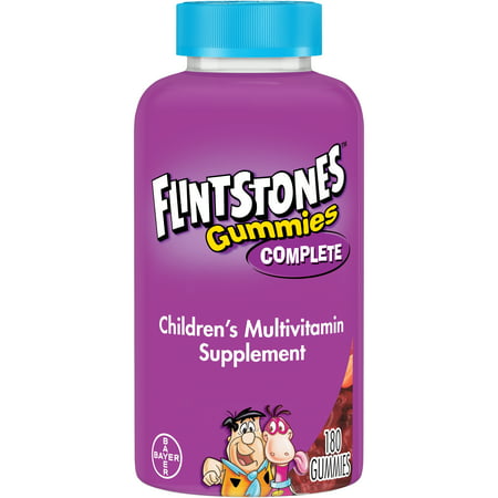 Flintstones Gummies Complete Children's Multivitamins, Kids Vitamin Supplement with Vitamins C, D, E, B6, and B12, 180 (Best Toddler Multivitamin 2019)