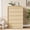 Natural Wood, variant on 5 Drawer Dresser for Bedroom, 45" Tall Wooden Dressers with Curved Profile Design, Mid Century Chest of Drawers Closet Clothes Storage Organizer for Living Room, Entryway, Nursery, Natural