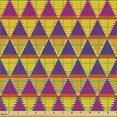 thumbnail image 2 of Abstract Fabric by the Yard, Rhythmic Triangles of Colors Chevron Inspired Style Gradient Tones Illustration, Decorative Upholstery Fabric for Sofas and Home Accents, Multicolor by Ambesonne, 2 of 5