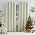 thumbnail image 5 of Flowpartex Blackout Curtains 2 Panels for Nursery Girls Bedroom Gold Metallic Butterfly Floral Print Grommet Top Window Drapes for Living Room, 63"L×52"W, Beige/Ivory, 5 of 5