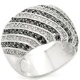 thumbnail image 1 of Rhodium + Ruthenium Brass Ring with AAA Grade CZ in Jet for Women Jet Stone Color Style 0W351 Size 5, 1 of 6