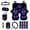 Black and Purple - Mushroom Butterfly, variant on DISNIMO 15 Pcs Car Seat Cover Full Sets for Women and Men, Wolf Printed Front and Rear Bench Seat Protector with Steering Wheel Cover Seat Belt Pads Coaster Keychain, Universal Fits Car Accessories