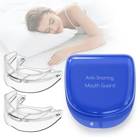 YJJSKEJI Anti-Snoring Mouth Guard, Adjustable Anti Snoring Devices, Snore Solution for Men & Women, Snore Stopper, Professional & Reusable Anti Snoring Mouthpiece(2 Pack)