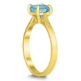thumbnail image 2 of SZUL Women's Square Princess Cut 6MM Aquamarine Solitaire Ring in 10K Yellow Gold, 2 of 4