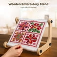thumbnail image 3 of Wooden Embroidery Stand with 2 Sizes Rod, Multi-Functional Cross Stitch Frame for Lap or Table, Adjustable Cross Stitch Hoop Stand for Arts Crafts, Sewing Kit Supplies, 3 of 6