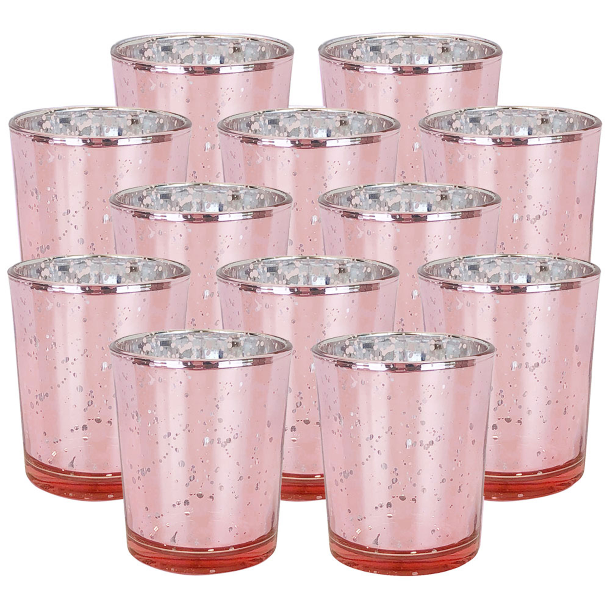 Just Artifacts Mercury Glass Votive Candle Holder 4"H (Set of 12