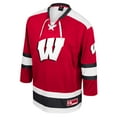 thumbnail image 2 of Men's Colosseum  Red Wisconsin Badgers Athletic Machine Fashion Hockey Jersey, 2 of 3
