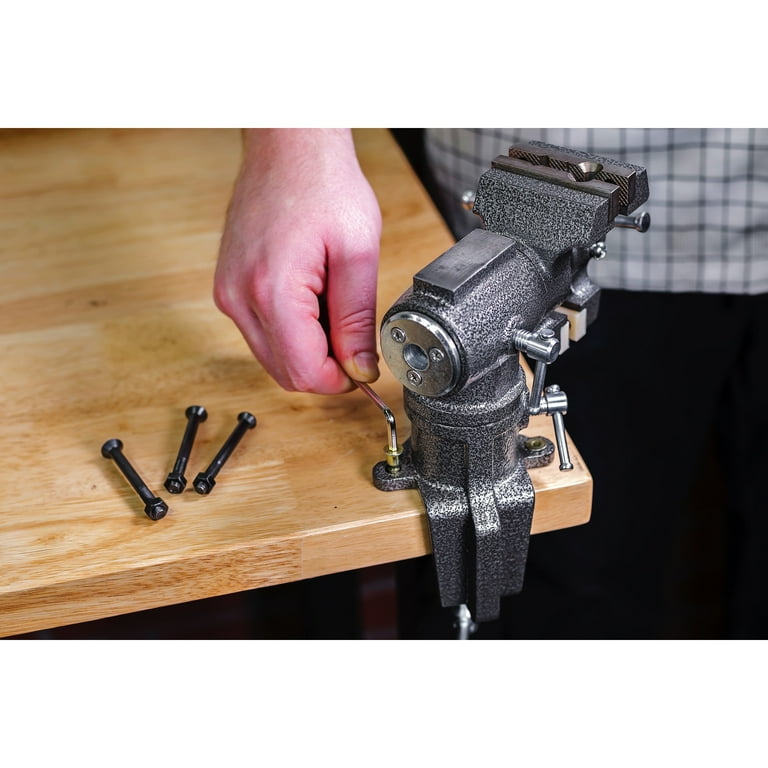 Toolsmith 2.5-Inch Multi-Purpose Table Vise – Model 240006, Carbon Steel, Black
