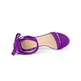 thumbnail image 5 of BLISSFUL STEP Women's Opened Toe Block Heel Lace up Dress Sandals Purple 8, 5 of 8