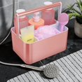 thumbnail image 5 of Portable Shower Caddy Basket Bin with Handle and Adjustable dividers for College Dorm, Large Plastic Bathroom Storage Organizer Tote,Gray, 5 of 10