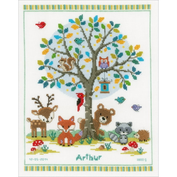 Vervaco Counted Cross Stitch Kit 11.25"X14"-In The Woods Record On Aida (14 Count)