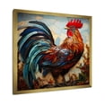 thumbnail image 2 of Designart "Collage of Modern Rooster III" Animals Framed Wall Art Decor - Modern Blue Chicken Living Room Framed Canvas Art, 2 of 6