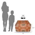 thumbnail image 3 of Abstract Rectangle Pouf, Bohemian Pattern of Strokes in Earth Tones, Under Desk Foot Stool for Living Room Office Ottoman with Cover, 25", Burnt Orange Multicolor, by Ambesonne, 3 of 4