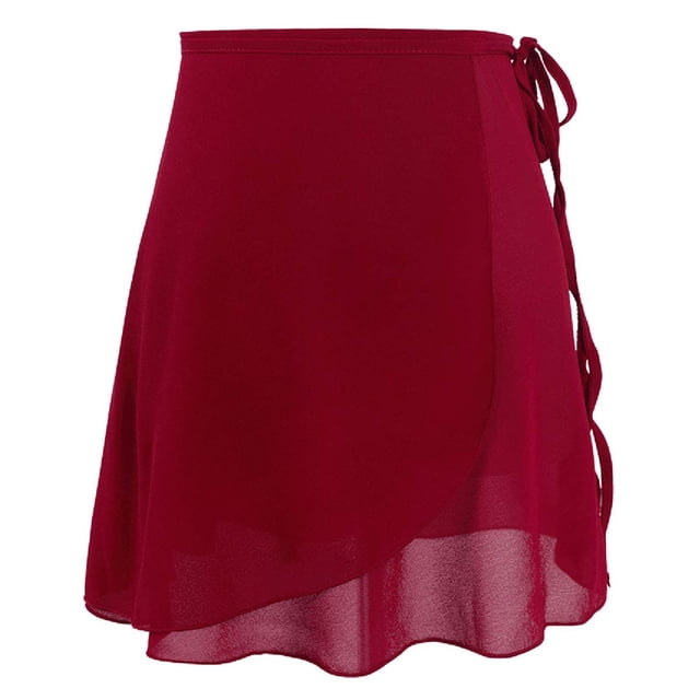 Fgnfyis Jupes pour Femmes Tutu Adulte Style à Lacets Chiffon Courte Robe d'Entraînement Jupe Assortie pour Performance Mini-Jupes Rouge Taille Unique