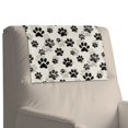 thumbnail image 4 of SCRAWLGOD Paws Print Black Beige 1 Piece Recliner Headrest Protector Non Slip Waterproof Headrest Cover PU Leather Recliner Head Rest Cover for Sofa,Office Chair 17x27 in, 4 of 7