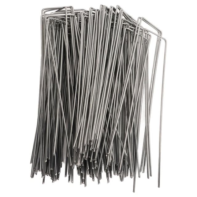 100 Estacas De Jardín En Forma De U, Estacas De Acero Galvanizado Para Paisajismo, Seguridad De Tela De Barrera, Tubos De Riego, Valla De Sujeción