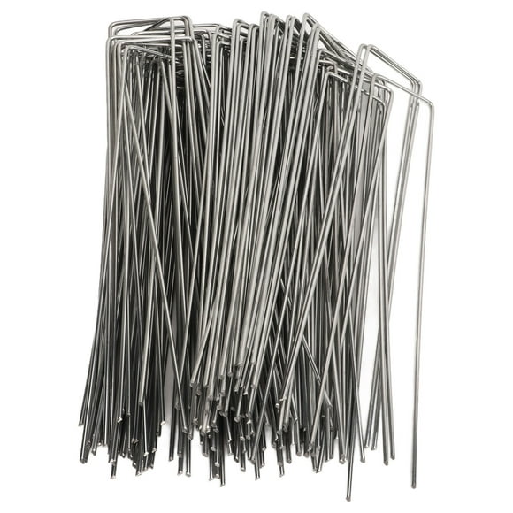 100 Estacas De Jardín En Forma De U, Estacas De Acero Galvanizado Para Paisajismo, Seguridad De Tela De Barrera, Tubos De Riego, Valla De Sujeción