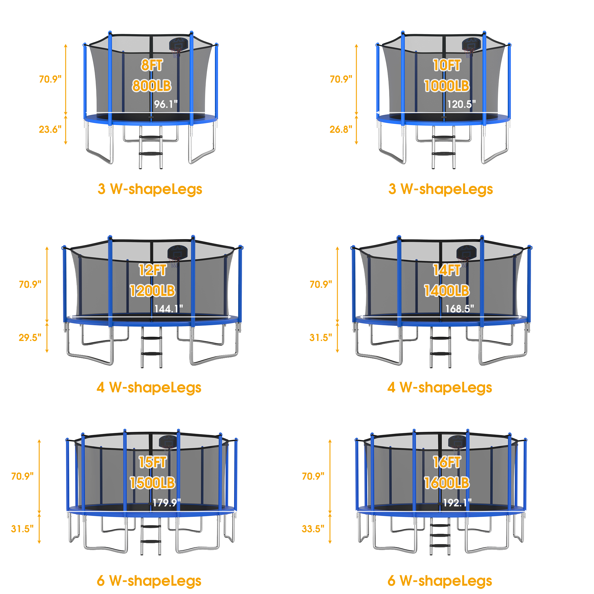 XMIKA Trampoline 14ft, Trampolines with Basketball Hoop for Kids and Adults, Outdoor Trampolines with Enclosure Net, Ladder, Light, Sprinklers, 1400LBS Weight Capacity, Heavy-duty Round Trampoline