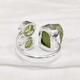 thumbnail image 5 of Natural Peridot Ring, Raw Peridot Gemstone Ring, August Birthstone, Adjustable, 3 Stone, 925 Sterling Silver, Womens Ring, Christmas, Thanksgiving, Handmade, Statement Jewelry, Rough Gemstone Jewelry, 5 of 5