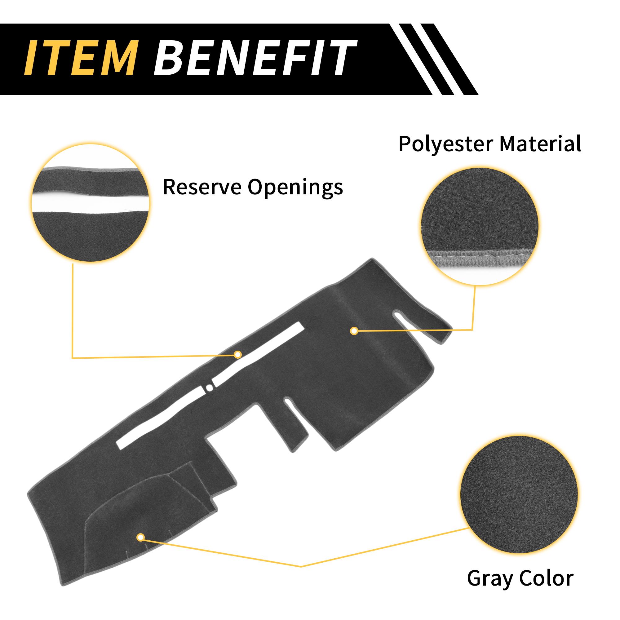 Unique Bargains Dash Cover for Nissan Frontier 2007-2021 for Suzuki Equator 2009-2012 Dash Board Mat Anti-Slip Dash Cover Mat Polyester Center Console Dashboard Cover Pad Carpet Gray