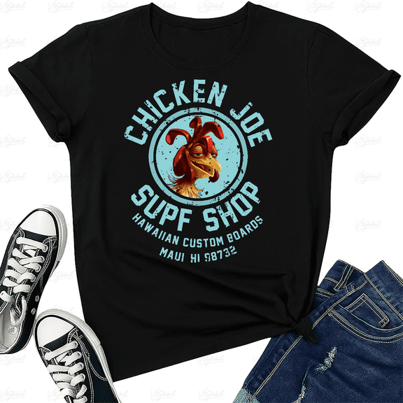 Chicken Joe Surf's Up Surf Shop Funny Movie Cartoon Style Unisex T-Shirt V41188, up to size 5XL