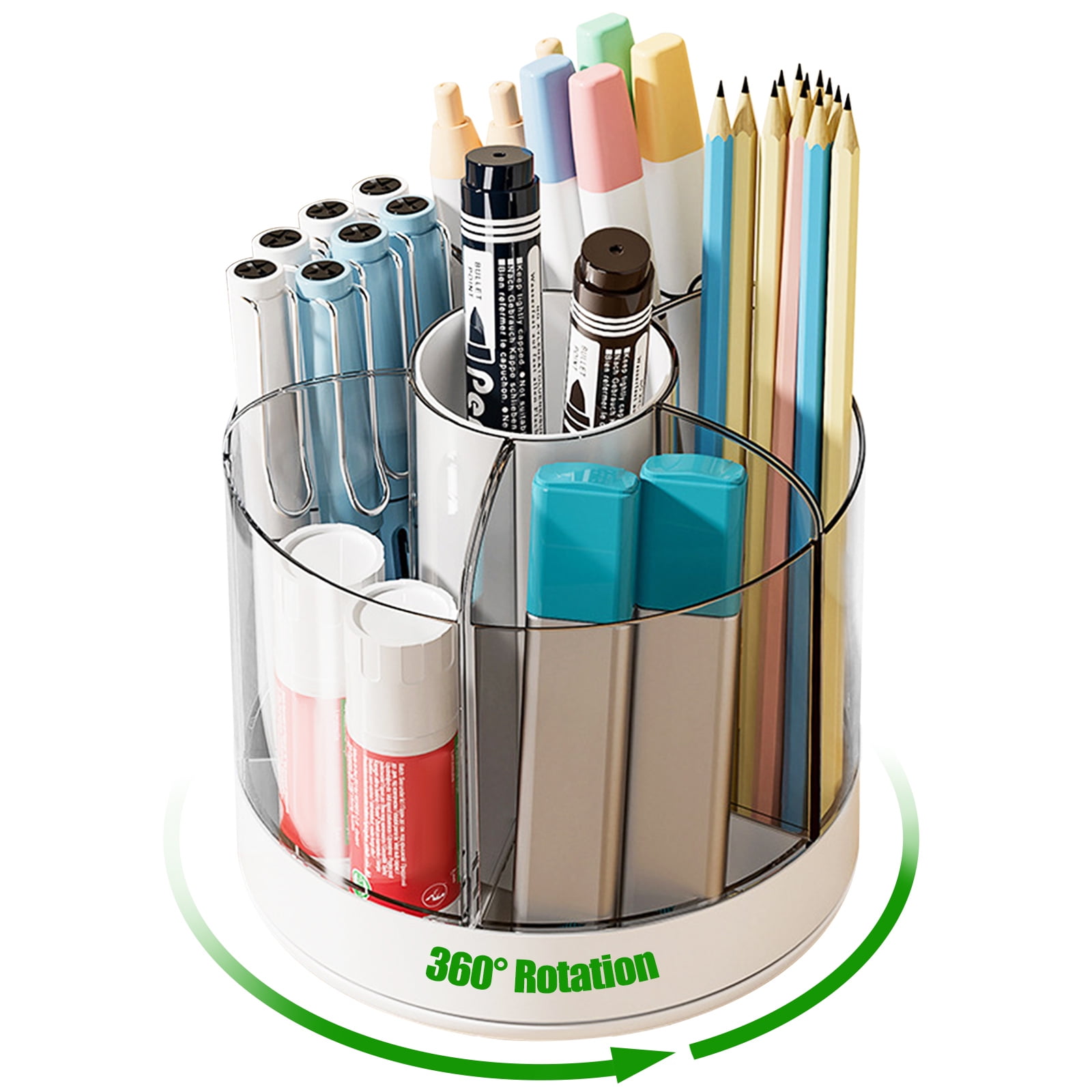 LANZON Pencil Shaped Pen Holder for Desk | Dustproof Desktop Organizer Case  | Makeup Brushes Holder | Cosmetic Brush Storage (Black)
