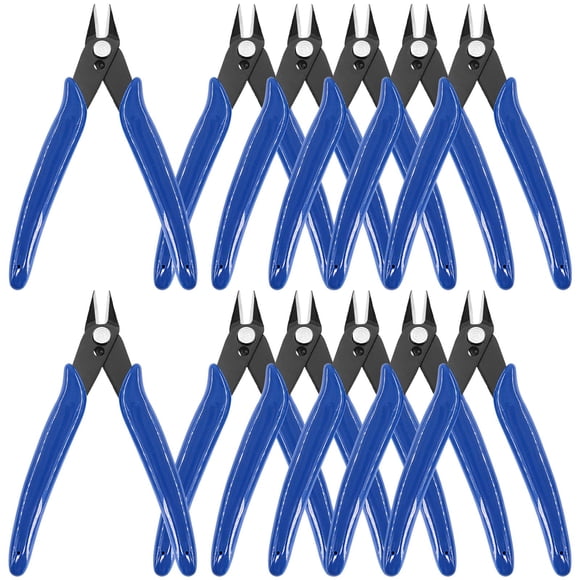 Keadic 12Pcs 5" Wire Cutters with Internal Spring and Soft Rubber Handle, Mini Flush Cutters, Micro Cutting Pliers Wire Nippers, Small Side Cutters f